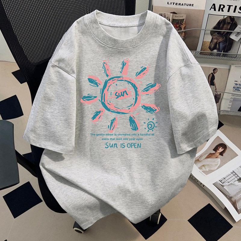 Plus Size Pure Cotton Short Sleeve T-shirt, Women's 2026 Summer Loose Chic, Hong Kong Style