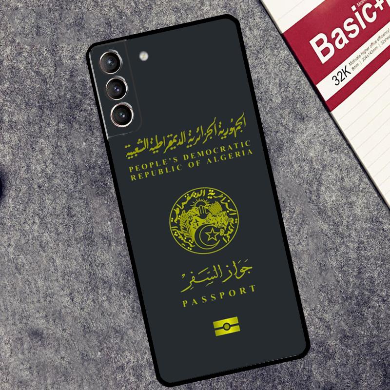 Algerian Passport Case For Samsung Galaxy S24 S23 S22 S21 Plus Ultra Note 20 S9 S10 Note 10 S20 S21 FE Cover