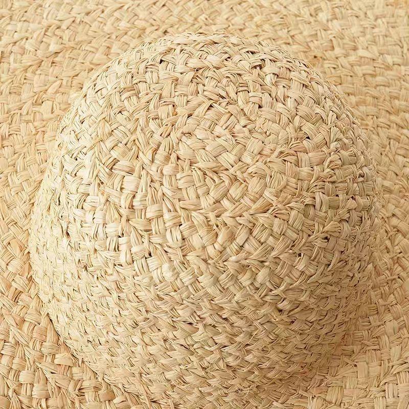 Big Brim Raw Edge Raffia in Stock Straw Seaside Beach Vacation Female Protection Sun Hat
