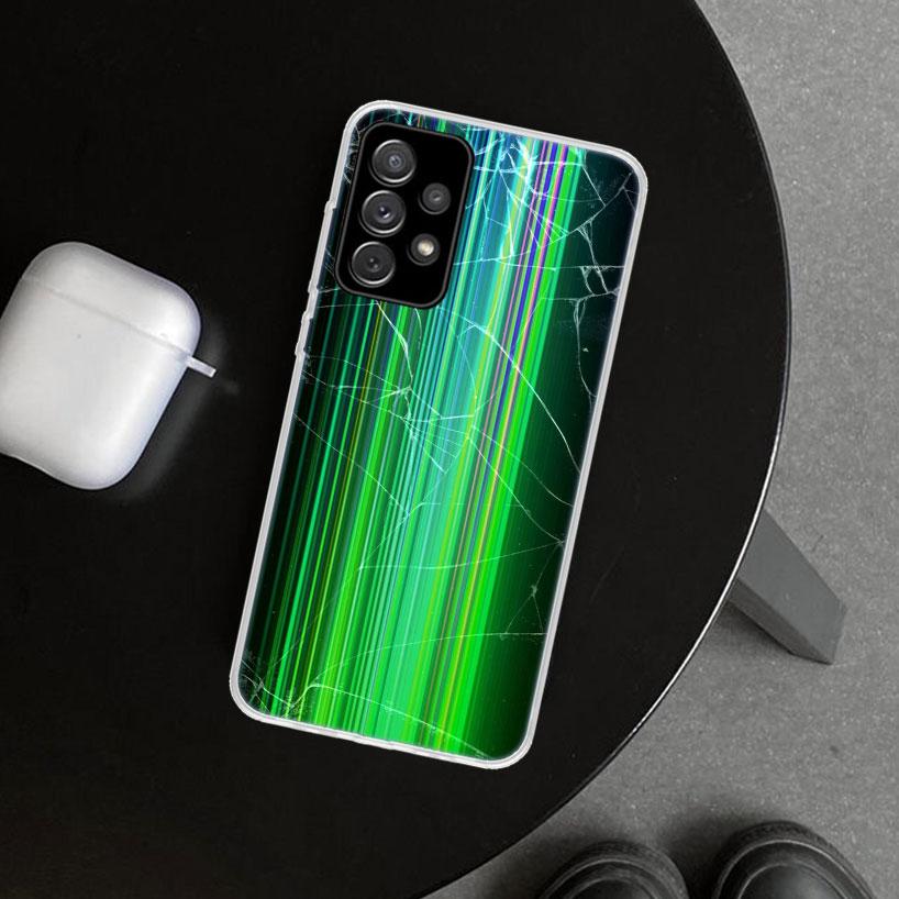 Broken Phone Screen Phone Case Cover for Samsung Galaxy A12 A22 A32 A52 A72 A02S A51 A50S A31 A20S A10S Note 20 Ultra 10 Plus Ga