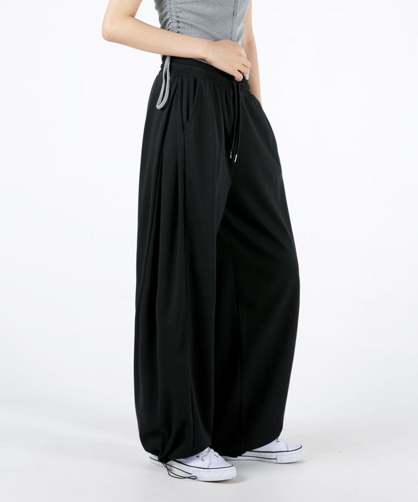 UMM Women'S Short Long Line-Emphasizing Pintuck Wide Pants 3 Colors
