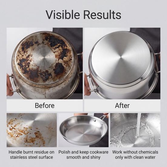 1/3/5Pcs Cleaning Sponge Ultra-Thin Stainless Steel Stain Scratch-Free Stubborn Stain Remover Sponge Kitchen Cleaning Tool