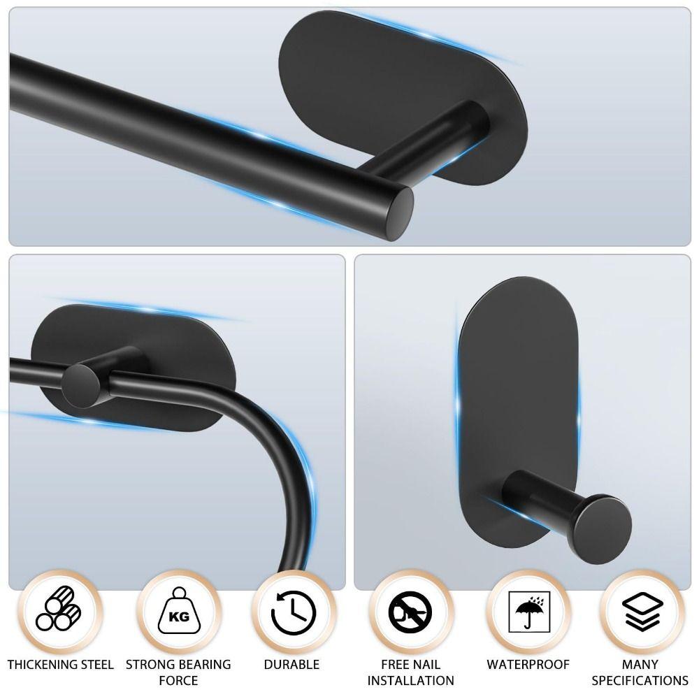 4/5Pcs Stainless Steel Bathroom Hardware Set Anticorrosion Towel Bar Roll Paper Stand  Home Kitchen