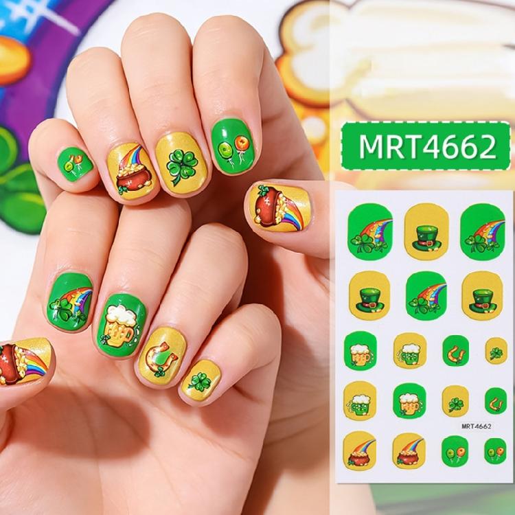 User Friendly Waterproof Nail Stickers For Kids Cartoon Four Leaf Simple Apply Multiple Designs Fun Nail Decals
