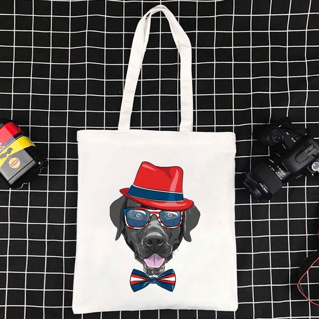 Wiederverwendbare Tragetaschen, faltbare Einkaufstasche, umweltfreundliche Handtaschen, neue große Einkaufstasche, Hundemuster, Damen-Einkaufstasche