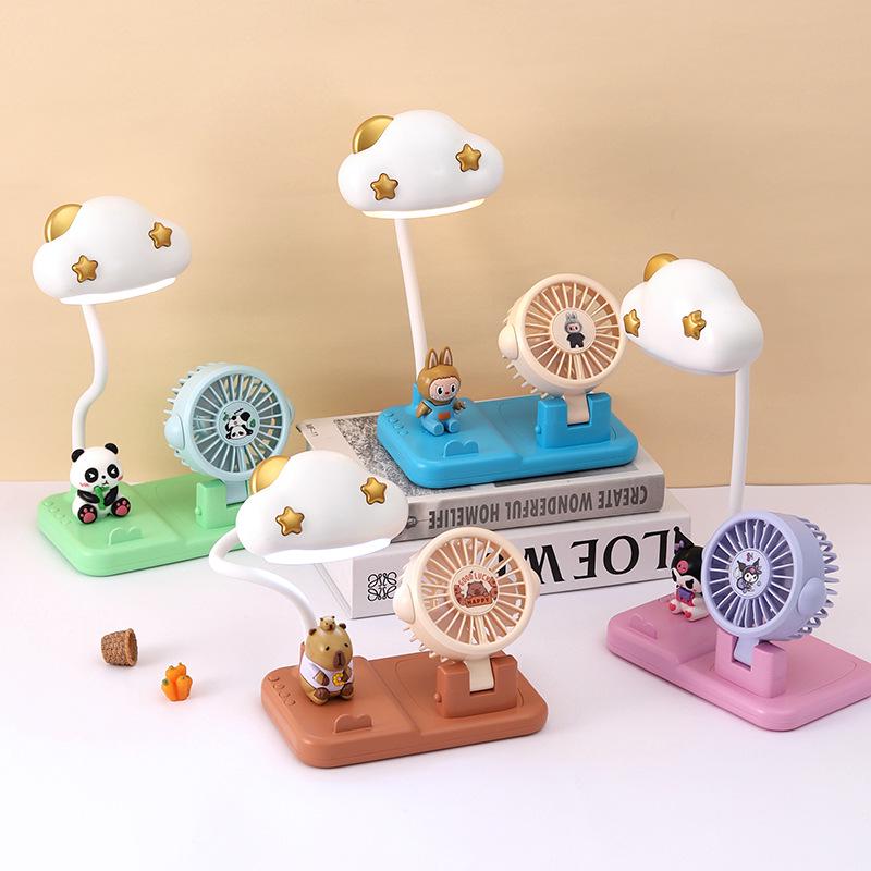 Rechargeable 2-in-1 Desk Lamp & Fan for Children's Bedroom