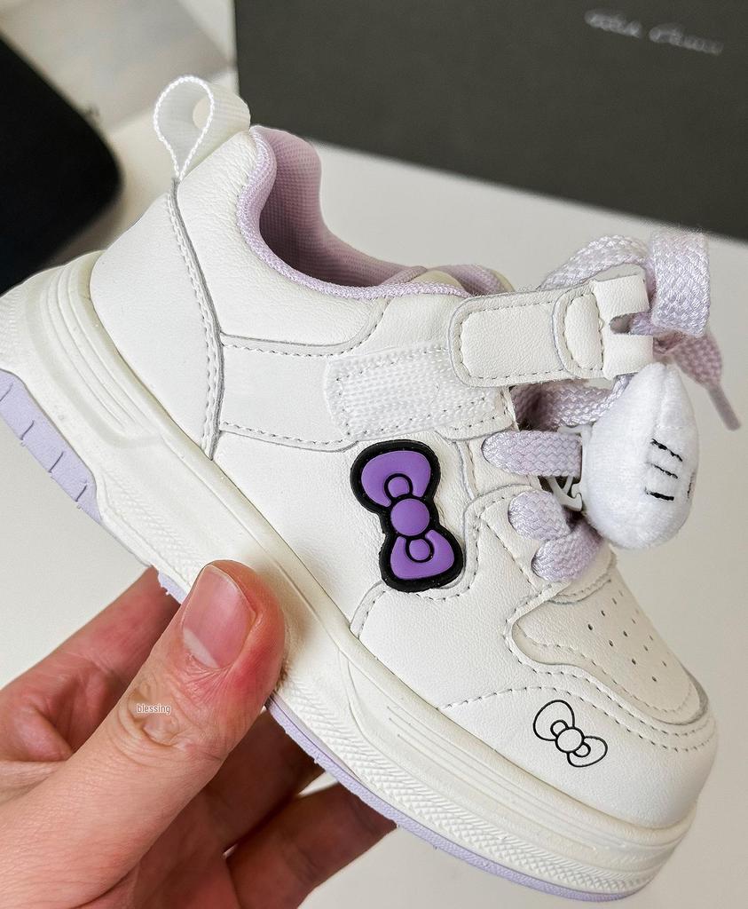 Spring 2026 Girls' Korean Style Lightweight White Canvas Shoes with Cute Kitty Design