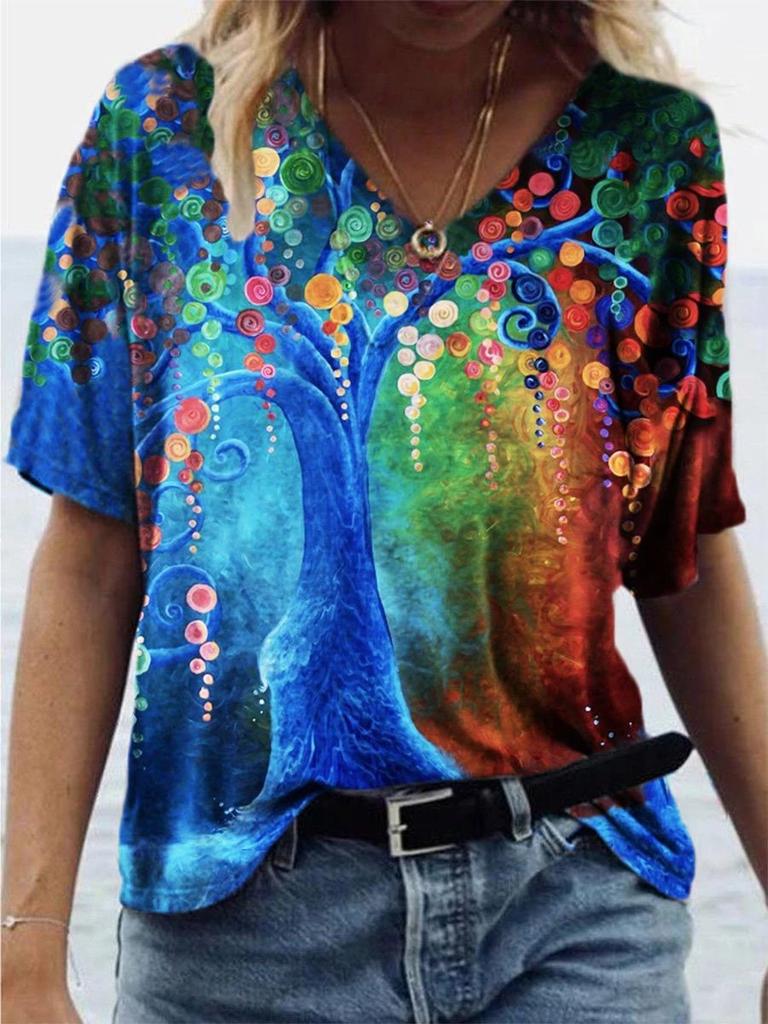 Fashion Tees Y2k Female Clothes Oversized Tops Summer Cat Butterfly Floral 3D Printed Women T-Shirts Vintage Streetwear T Shirt