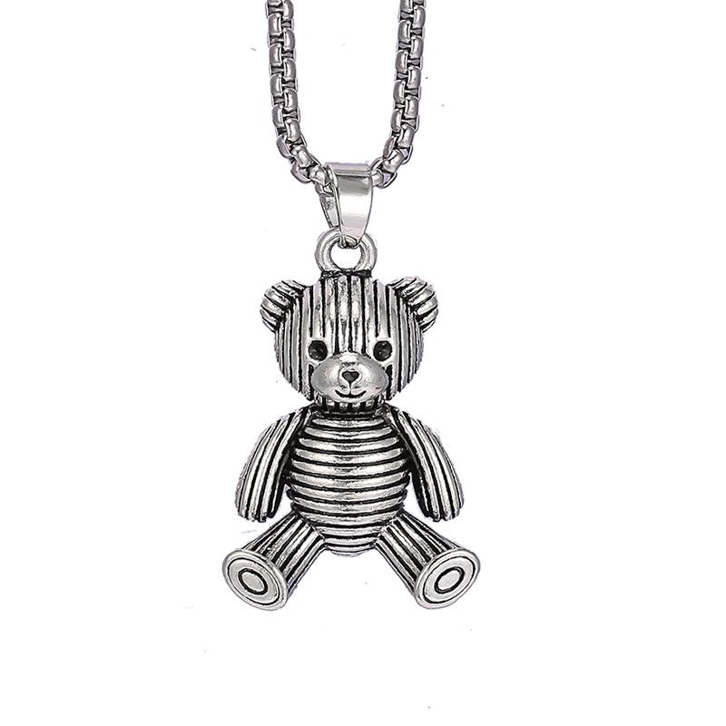Bear Titanium Steel Necklace - Haha Rabbit Pendant - Versatile and Unique Women's Hoodie Sweater Chain Accessories