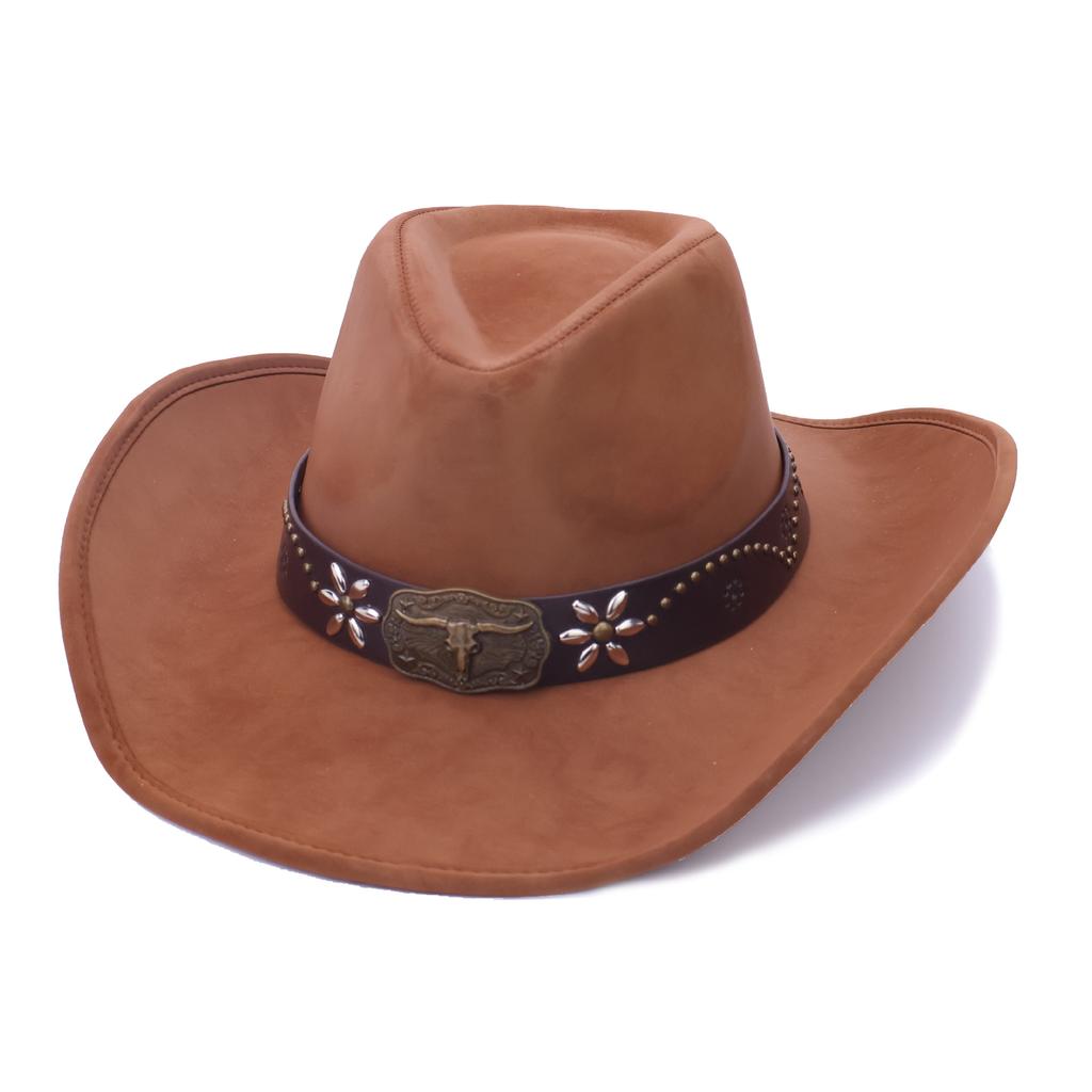 Wish Season Western Cowboy Hat Suede Jazz Hat Men'S And Women'S Top Hat