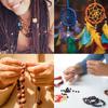 100pcs Wooden Beads Unfinished Natural Round Wood Spacer Beads Hair Braid Barrel Bead for DIY Crafts Hair Macrame Jewelry Making