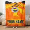 Name Custom Fenerbahce sk logo Print Flannel Blanket High Quality Warm Comfortable Cover for All Seasons Perfect for Gifts Home Decor