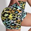 Leopardenmuster High Waist Nahtlose Yoga Shorts - Hüfthebende Fitnesshose