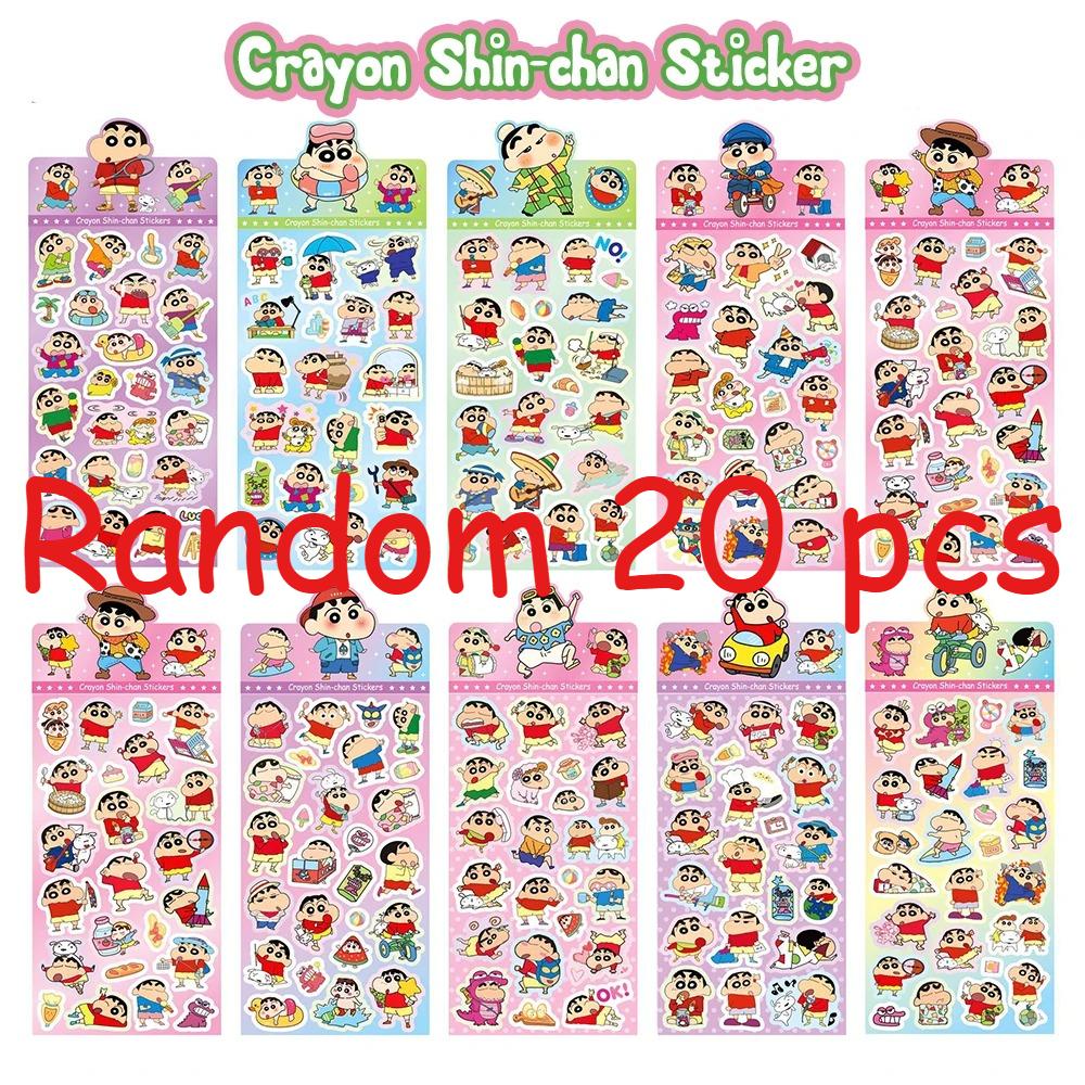 Crayon Shin-chan Stickers, 10 Sheets Cartoon Decals for Kids Scrapbook Journal DIY Craft