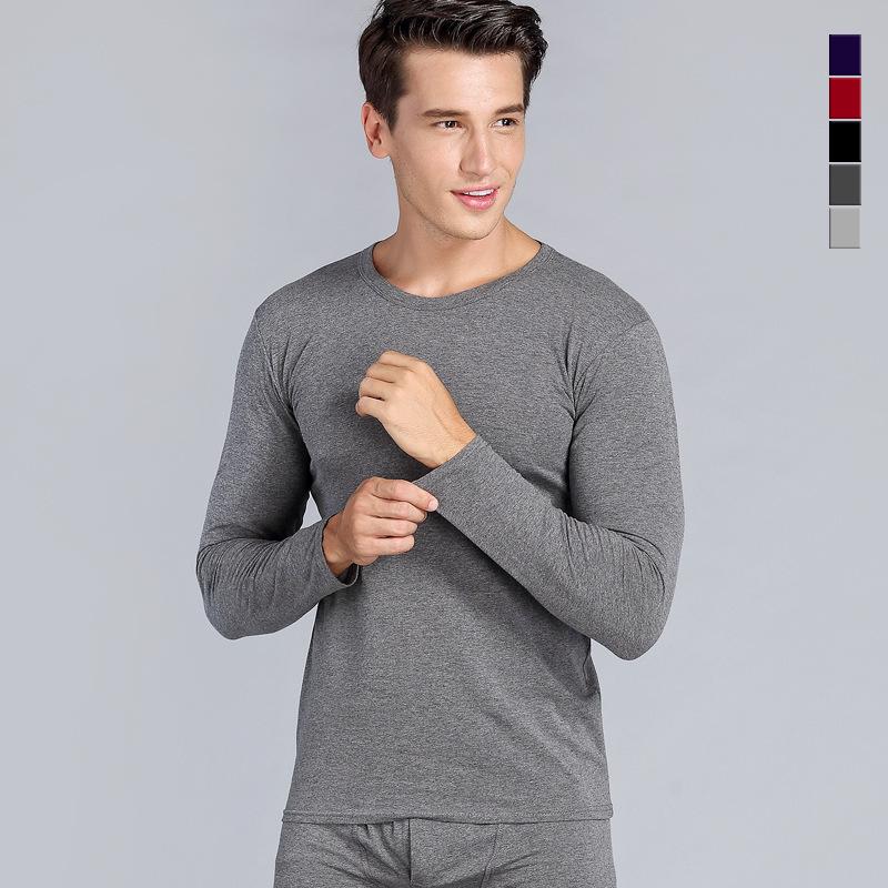 Unisex Herbst/Winter Warmes Unterwäsche-Set - Elastische Basisschicht mit Uni-Rundhalsdesign für Paare