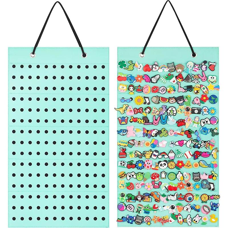 Shoes Charms Display Shoe Charms Organizer With 180 Holes Badge Storage Hanging Holder Shoe Decor Storage Bag Jewelry Display