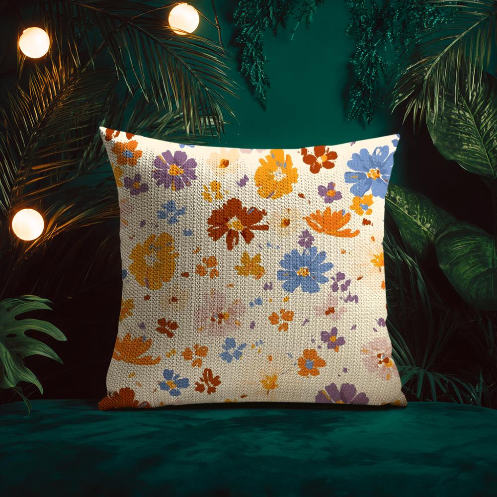 Elegant And Beautiful Flowers Cushion Cover Silky Elegant Comfort Sofa Bed Invisible Zipper Beach Pillowcase