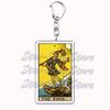 Popular Culture Halloween Tarot Card Keychains for Accessories Moon Luna Death Keyring Jewelry Fans Lovers Friends Reader Gifts