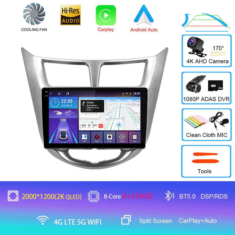 For Hyundai Solaris Accent I25 2010 - 2016 Car Radio Android 14 Carplay Multimedia Player Auto Autoradio Stereo 2din Head Unit