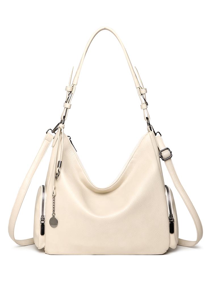 

Fashionable faux leather shoulder bag,women s large capacity handbag,retro shoulder bag,multi pocket crossbody bag suitable for daily use and shopping 36× 13× 30 cm бежевий