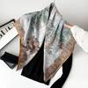 Silk scarf premium herringbone pattern double-sided printed square scarf 91 autumn and winter decorative gift high-end scarf silk scarf gift