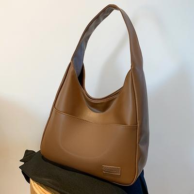 Large-capacity Retro Bag Women's New Textured Tote Bag College Student Class Shoulder Bag Simple Casual Bag