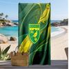 Norwich City Fußball Print Strandtuch, Großes Weiches Schnelltrocknendes Handtuch für Strand Camping Schwimmen