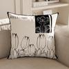 Modern Minimalist Decoration French Cream Style Sofa Pillow Living Room Cushion Black and White High-end Pillow Cover
