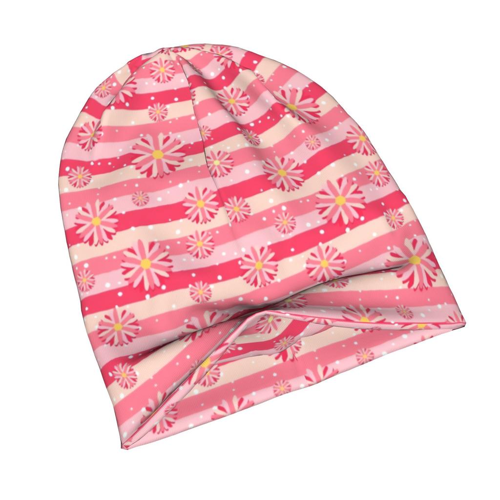 2D Flat Printing Floral Pattern Classic Knit Hat for Adults Available in Versatile Tones Ideal for Subtle Styling During Cool Days Or Relaxed Seasons