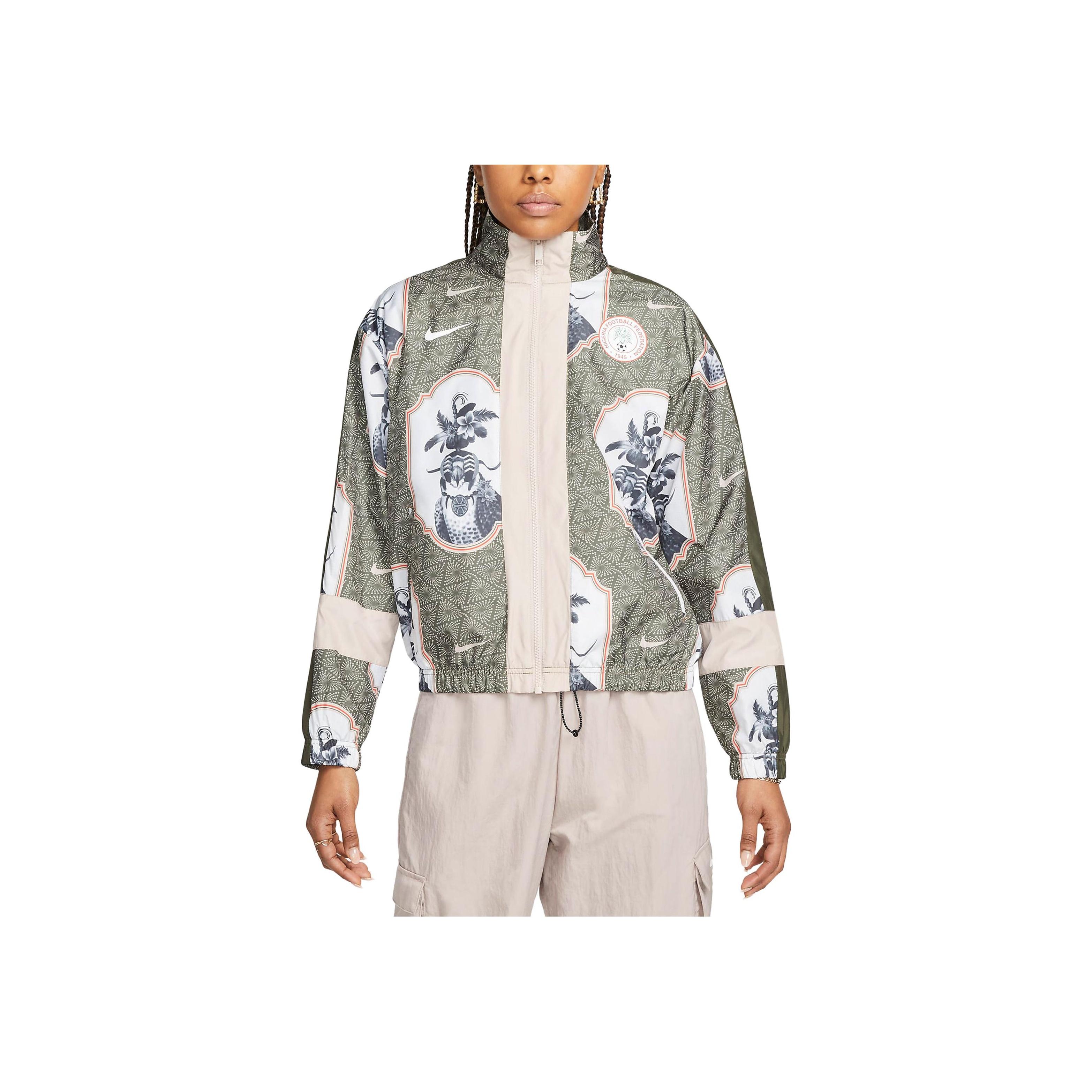 

Nike Nigeria Essential All Over Print Stand Collar Casual Jacket Women jackets Khaki DV1943-325 XL