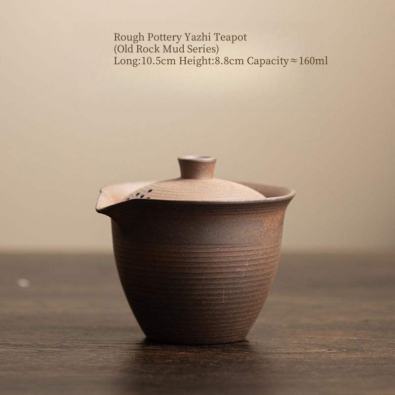 

160ML Old Rock Mud Rough Pottery Lotus Shape Tea Pot Retro Teapot Tea Kettle Tea Ceremony Tea Making Single Pot Tea Ceremony