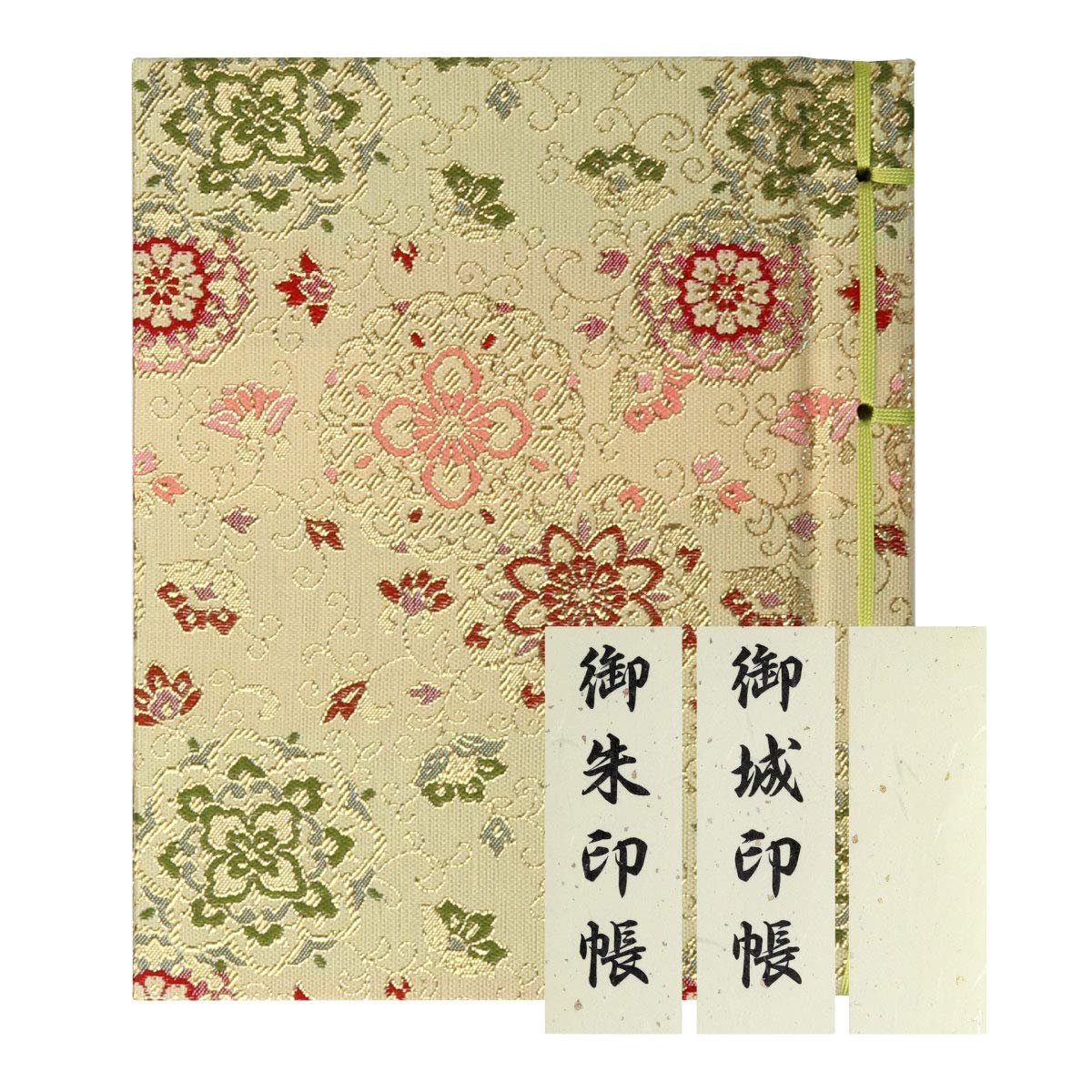 

Goshuincho (temple/shrine stamp book), pre-printed stamps, castle stamp book, floral arabesque pattern, gold, 30 pockets, with cover.