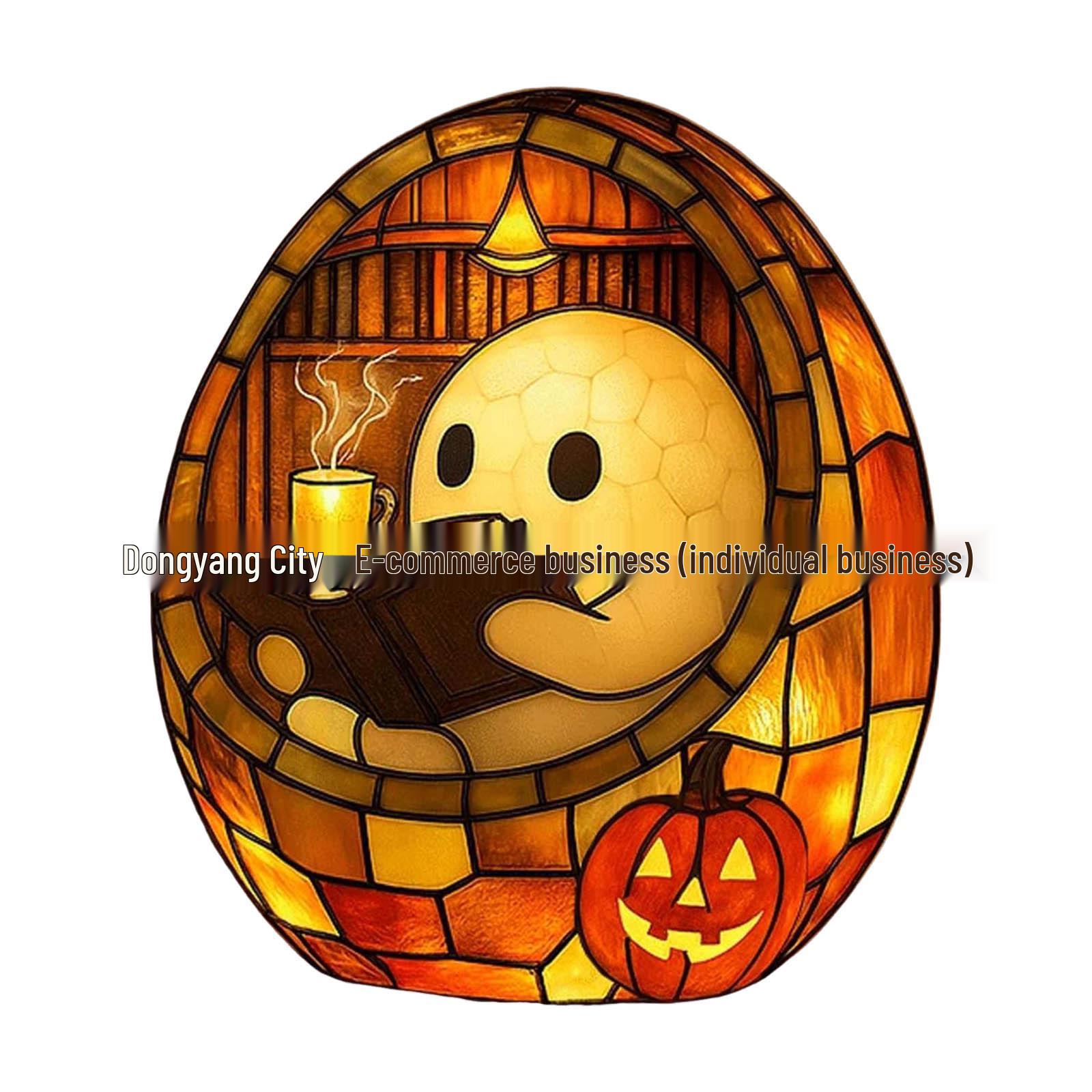 

DIY Halloween Pumpkin Lantern Resin Craft Ghost Reading (Small)