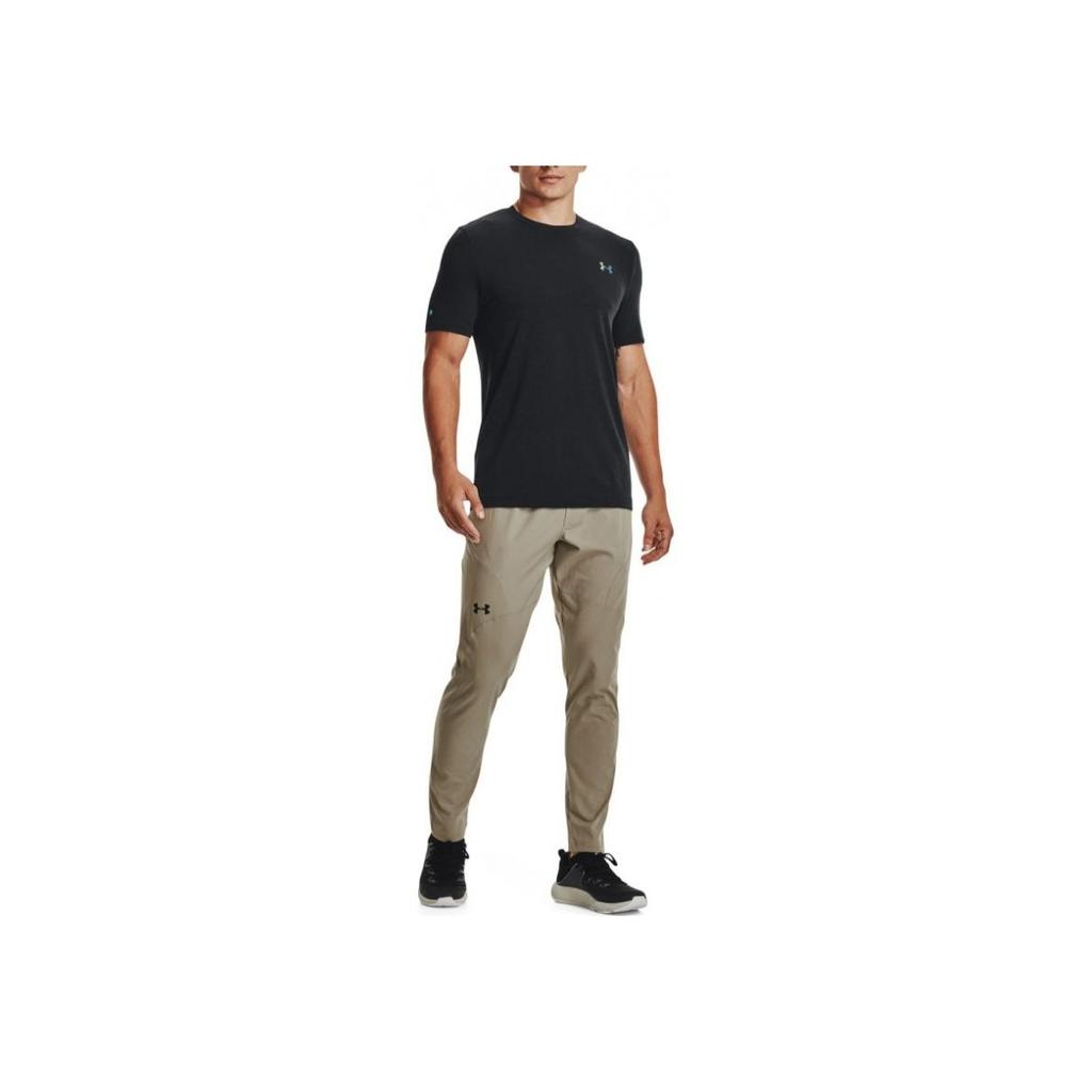Under Armour Small Logo Print Elastic Waist Casual Straight Leg Pants Men Pants Khaki 1352028-037