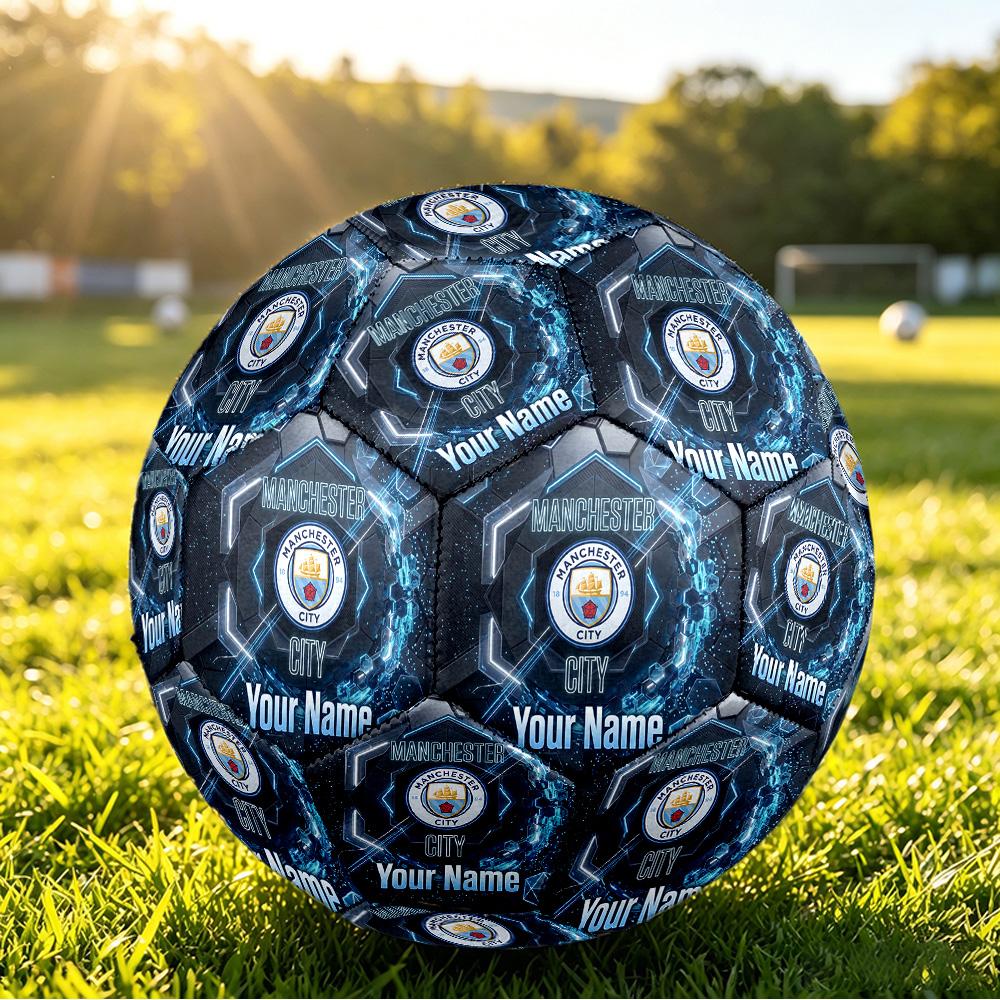 Personalized Size 5 Football Manchester City Pattern Outdoor Game Sports Ball Gift