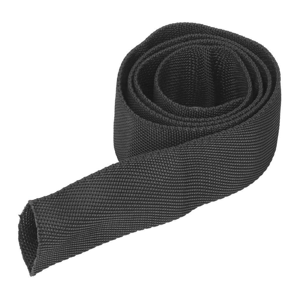 Polyester Winch Rope Protective Sleeve Black Universal for 5cm 1.97in Width Cable Line