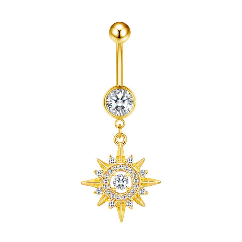 Gaibei Trendy Moon & Heart Navel Ring Jewelry