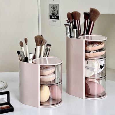 1Pcs Cosmetic Organizer Bathroom Makeup Cushion Organizer   Beauty Egg Storage Display Case Rotating Compartment Organizer