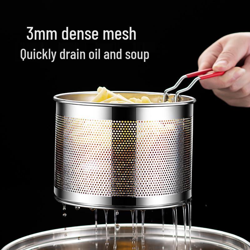 Stainless Steel Frying Skimmer Basket and Noodle Ladle Filter Net