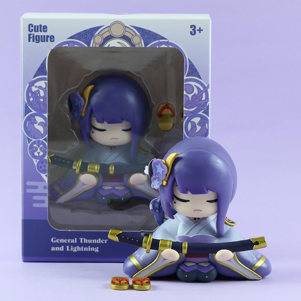 

10cm Genshin Impact Statue of Her Excellency Anime Figure Raiden Shogun Action Figure Klee/Paimon Figurine Model Doll Toys білий
