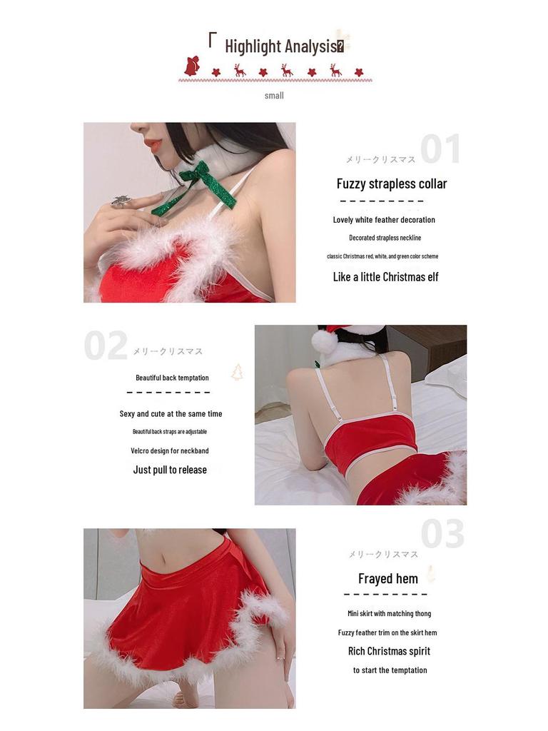 Yi Yue Sexy Christmas Lingerie Nightgown, Women's Role Play Costume 8356