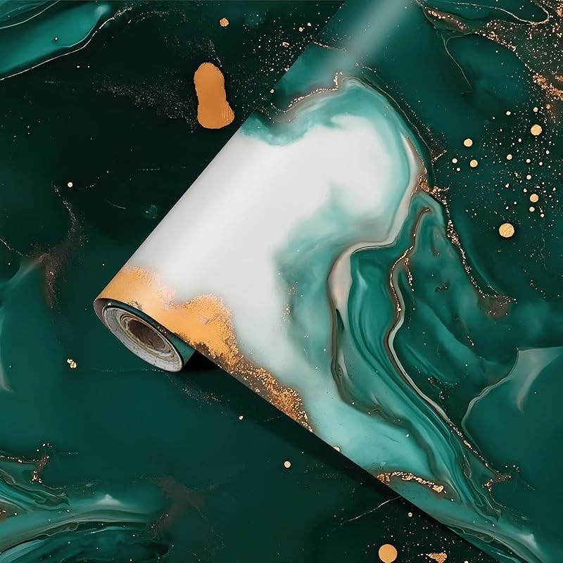 Schwarz Gold Marmor Tapete Marmor Kontaktpapier Vinyl Selbstklebend Abnehmbar Arbeitsplatte Peel and Stick Wandtapete für Renovierung Wand Arbeitsplatte