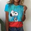 2026 Women's T-Shirt Snoopy Pattern 3D Digital Printing Women's Fashion Short Sleeve Casual Ladies