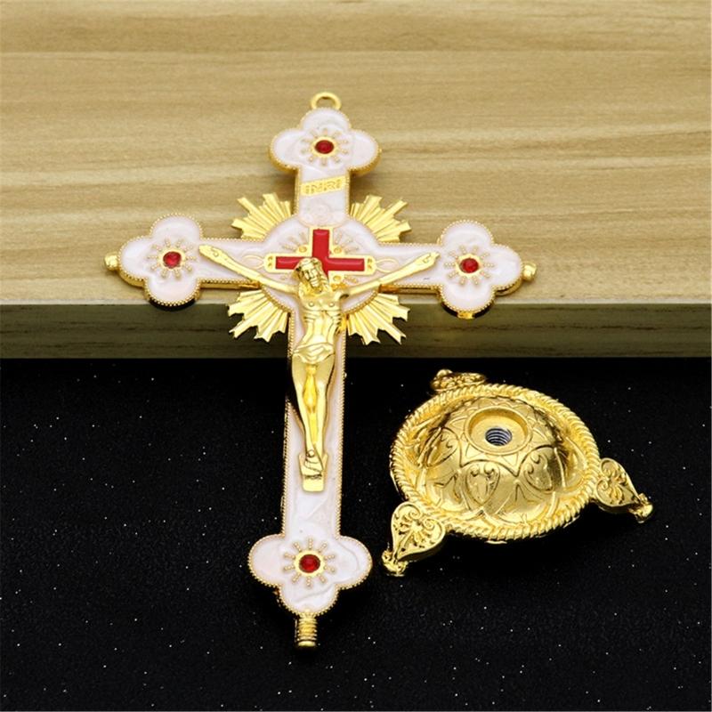 Metal Cross Ornaments Alloy Christian Catholic Art Statue Home And Office Desktop Decoration Small Cross Ornament