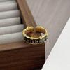 Personalized Six-Character Mantra Bow Enamel Drip Open Ring Niche Design Retro High-End Sense Stacked Ring