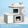 Double Layer Cats Cave Bed with Scratching Pad Foldable Design Space Saving Cats Shelter House for Indoor Habitats