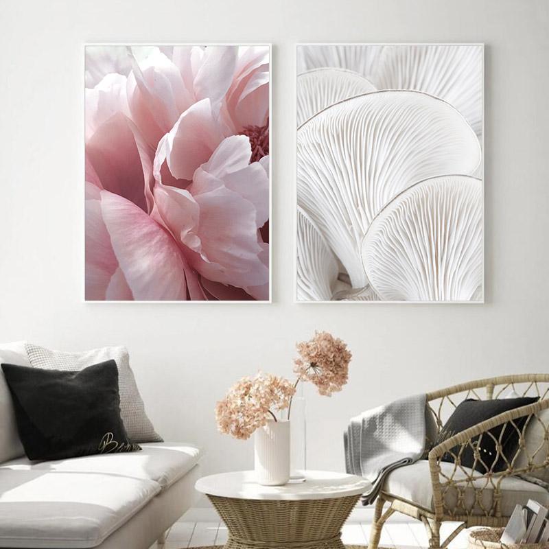 Nordic Scandinavian Decoration Botanical Poster Mushroom Flower Canvas Print Wall Art Painting Decorative Picture Home Decor