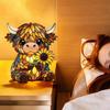 Colorful Cow Nightlight Lighting Ornament Animal Table Lamp LED Desk Light for Office Bedroom Dining