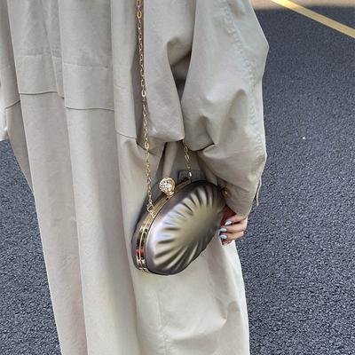 Ketten-Tasche Perlen-Dinner-Handtasche Schultertasche Mode Oval Schale Gänseei Acryl-Handtasche