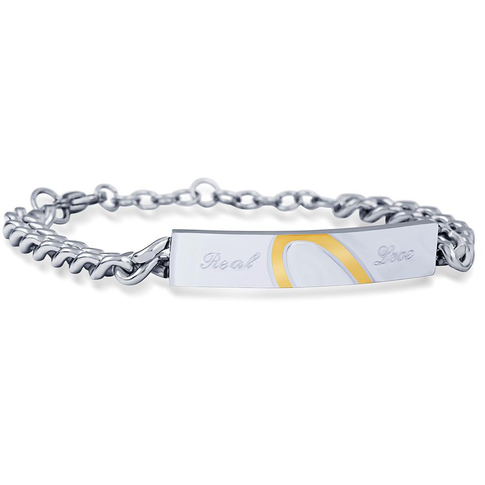 Heart-to-Heart Stainless Steel Couple Bracelet - Qixi Valentine's Day Gift
